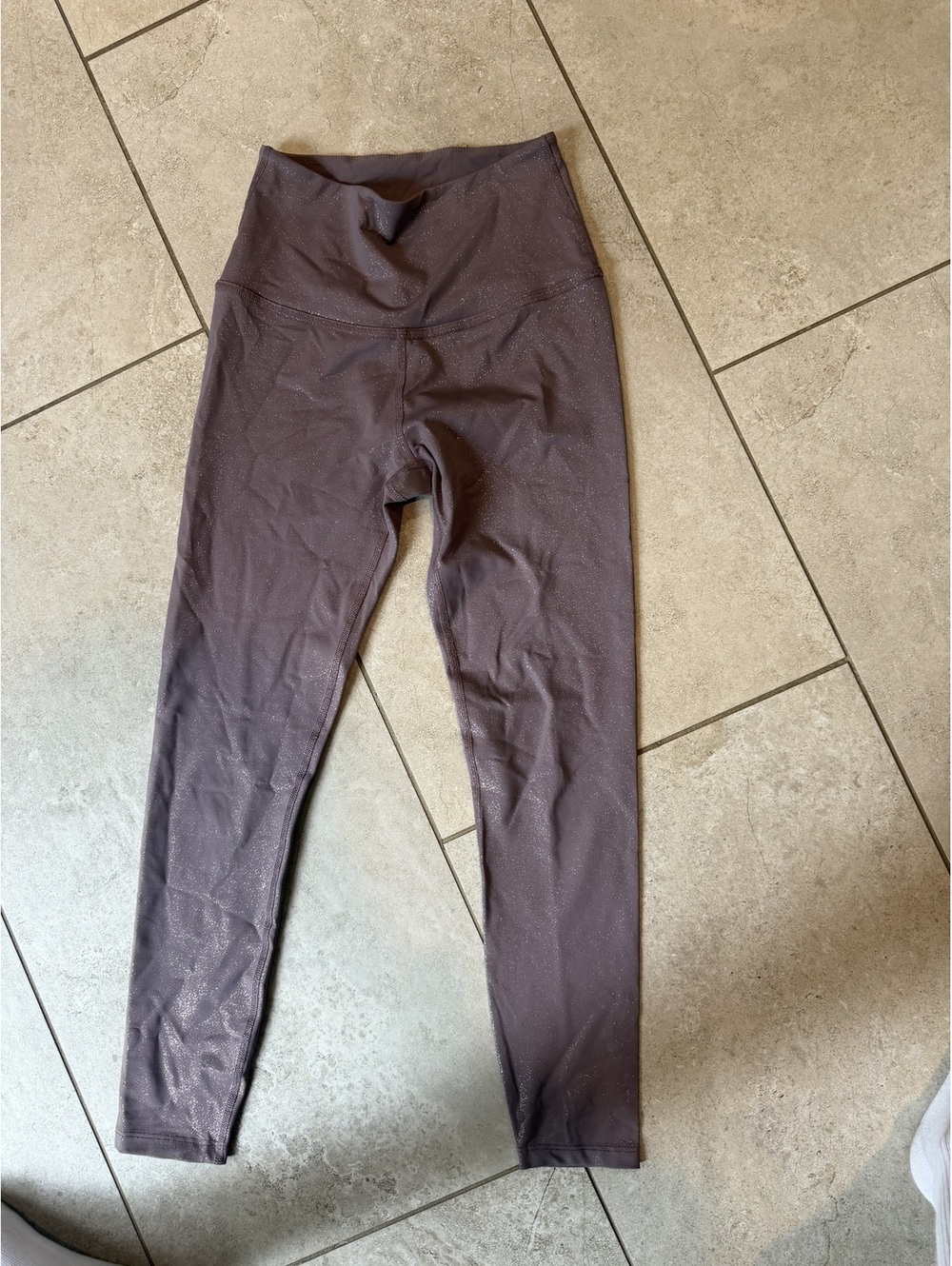 Beyond Yoga Twinkle High Waist Leggings Brown Mauve Shiny small